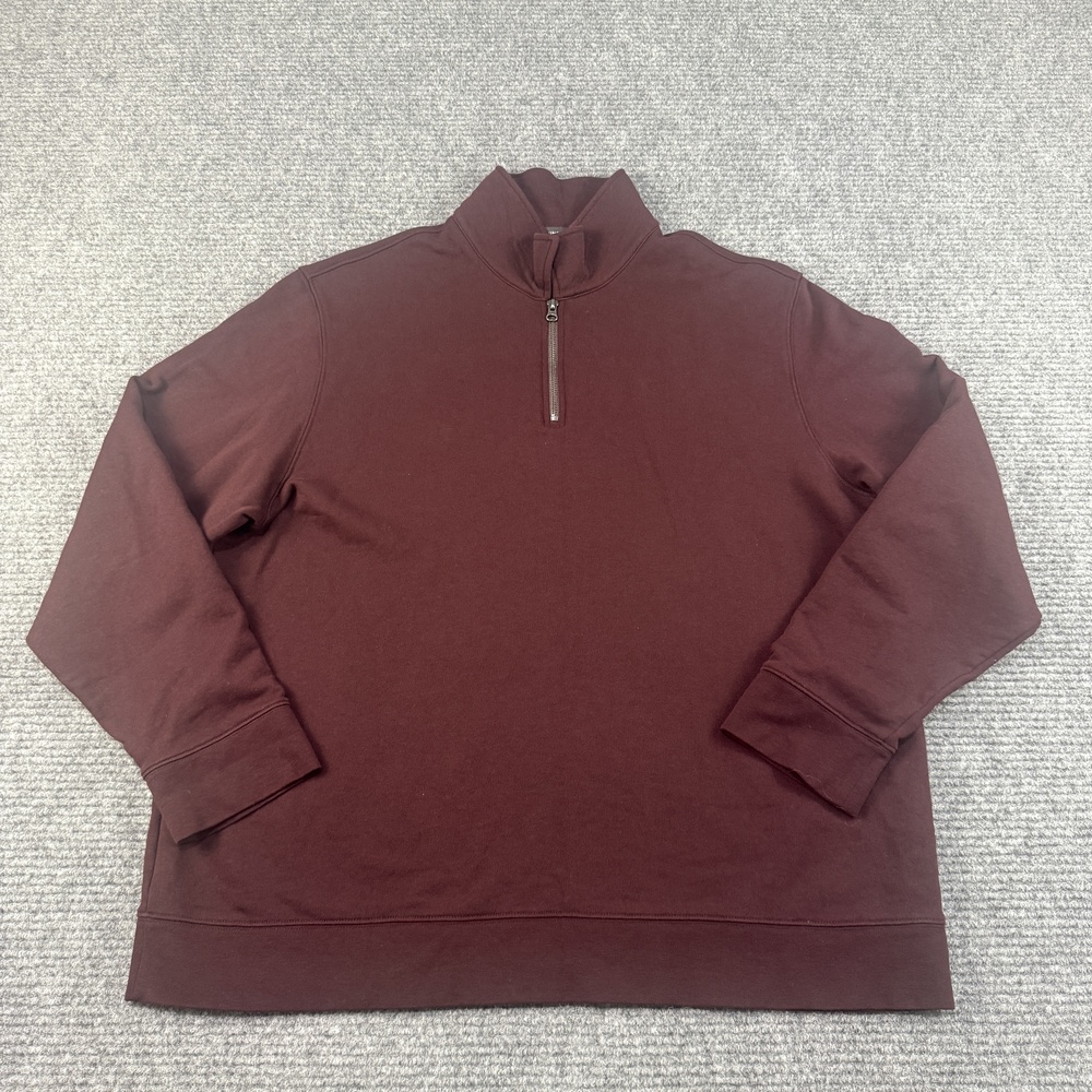 Vince Pullover Mens 2XL Burgundy Quarter Zip Sweater Cotton Made In Peru Classic